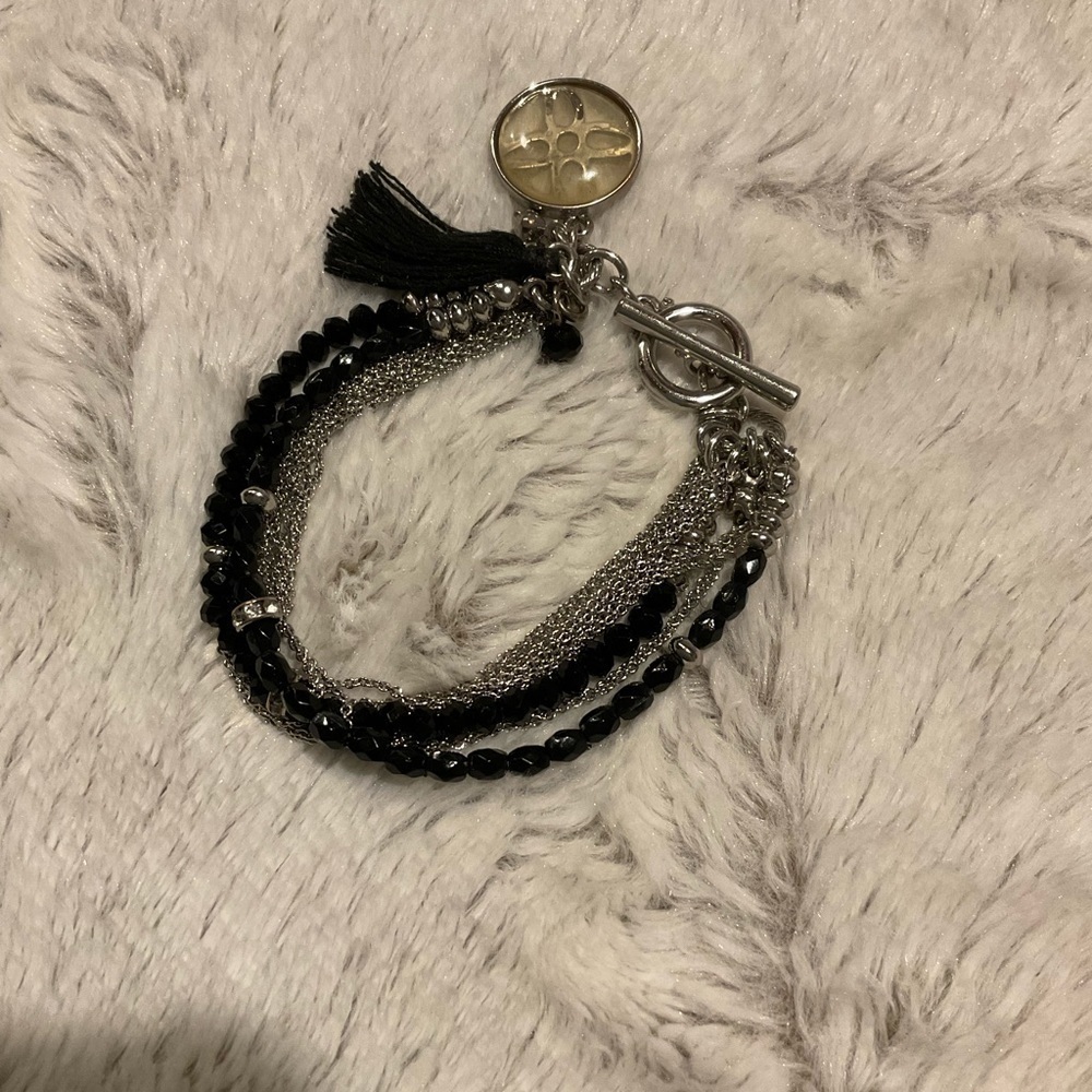 BEADS and Chain Bracelet with Tassels